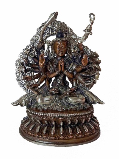 Statue Of Chundi [silver And Chocolate Oxidized], [cundi, Chandi]