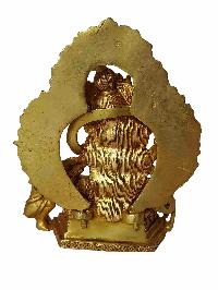 Buddhist Statue Of Bhimsen, Full Gold Plated, With Painted Face