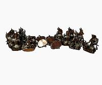 Buddhist Statue Of 21 Tara Set [silver And Chocolate Oxidized]