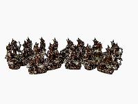 Buddhist Statue Of 21 Tara Set [silver And Chocolate Oxidized]