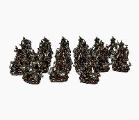 Buddhist Statue Of 21 Tara Set [silver And Chocolate Oxidized]