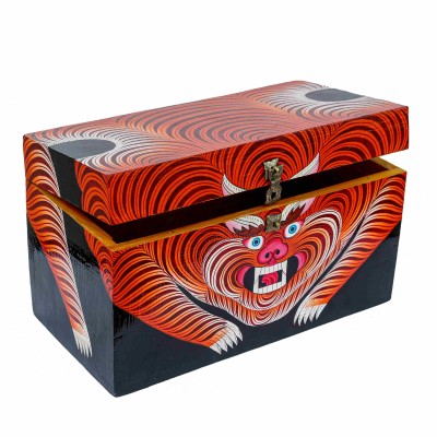 [traditional Tibetan], Ritual Jeweler And Ritual Item Box, [painted], [tiger] Design