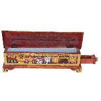 Wooden Incense Burner With Traditional Tibetan Painting