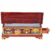 Wooden Incense Burner With Traditional Tibetan Painting