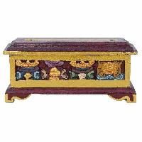 Wooden Incense Burner With Traditional Tibetan Painting