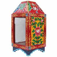 [traditional Tibetan], Wooden Altar [chesum] R Box With Traditional Color Painting.