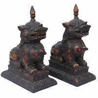 [traditional Tibetan], Wooden Statue Of [lion], Temple Lion