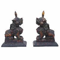 [traditional Tibetan], Wooden Statue Of [lion], Temple Lion