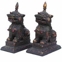 [traditional Tibetan], Wooden Statue Of [lion], Temple Lion