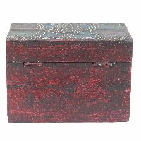 [traditional Tibetan], Ritual Jeweler And Ritual Item Box, [painted] With Dragon Design, [cheppu], [antique]