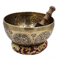 Buddhist Hand Beaten Jambati Singing Bowl, With Premium Etching Carving, Madala Design