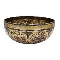 Buddhist Hand Beaten Jambati Singing Bowl, With Premium Etching Carving, [select Accessories]