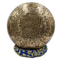 Buddhist Hand Beaten Jambati Singing Bowl, With Premium Etching Carving, [select Accessories]
