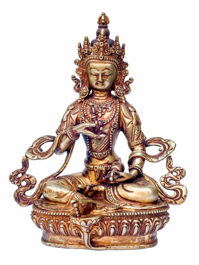 Buddhist Handmade Statue Of Vajrasattva, [gold Plated, Antique Finishing], High Quality