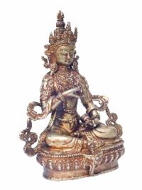 Buddhist Handmade Statue Of Vajrasattva, [gold Plated, Antique Finishing], High Quality