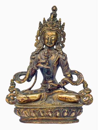 Buddhist Handmade Statue Of Vajrasattva, [gold Plated, Antique Finishing], High Quality