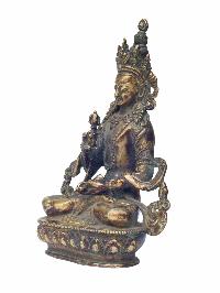 Buddhist Handmade Statue Of Vajrasattva, [gold Plated, Antique Finishing], High Quality