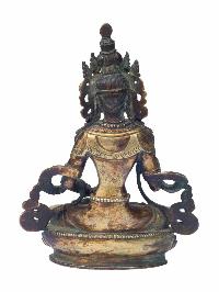 Buddhist Handmade Statue Of Vajrasattva, [gold Plated, Antique Finishing], High Quality