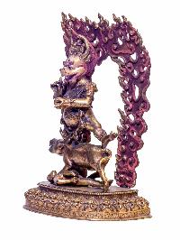 Buddhist Handmade Statue Of Yamantaka, [antique Finishing], [gold Plated], Megasambhara, Vajrabhairava Heruka