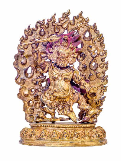 Buddhist Handmade Statue Of Chandamaharoshana [rare], [antique Finishing], [gold Plated], [rare Find]
