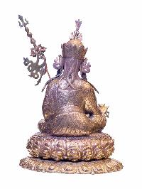 Buddhist Handmade Statue Of Padmasambhava [guru Rinpoche], [antique Finishing], [gold Plated]