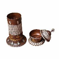 Copper 2-layer Incense Burner With [silver, Copper And Gold Plating], [makal, Maka, Incense Burner]