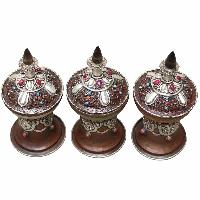 Zade Bowl With Copper And Crystal Handwork [incense Burner], [3 Pieces], [makal, Maka, Incense Burner]