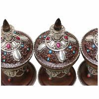Zade Bowl With Copper And Crystal Handwork [incense Burner], [3 Pieces], [makal, Maka, Incense Burner]