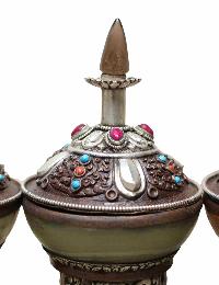 Zade Bowl With Copper And Crystal Handwork [incense Burner], [3 Pieces], [makal, Maka, Incense Burner]
