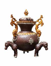 Gold Colour Copper Incense Burner, [sivler And Copper Plated], [makal, Maka, Incense Burner]