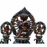 White Metal Chakrasambara With Two Guards With All [original Stone] Works
