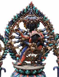 White Metal Chakrasambara With Two Guards With All [original Stone] Works