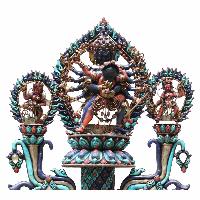 White Metal Chakrasambara With Two Guards With All [original Stone] Works