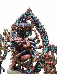 White Metal Chakrasambara With Two Guards With All [original Stone] Works