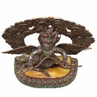 Buddhist Handmade [crystal] Statue Of Garuda With Copper Base, [gold Plated]