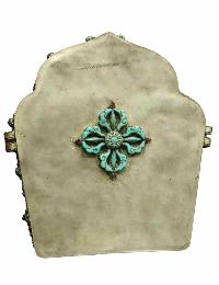 Copper Ghau Box Wit [stone Setting], [ashtamangala], [stone Setting]