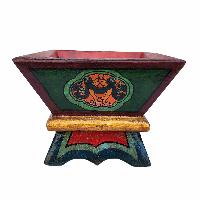 [traditional Tibetan], Wooden Incense Burner, Traditional Color Finishing