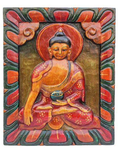[traditional Tibetan], Shakyamuni Buddha In Frame Design, [painted]