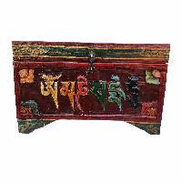 [traditional Tibetan], Ritual Jeweler And Ritual Vajra Box With Endless Knot, [painted]