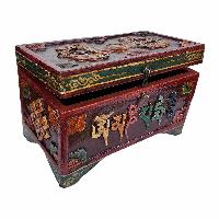 [traditional Tibetan], Ritual Jeweler And Ritual Vajra Box With Endless Knot, [painted]