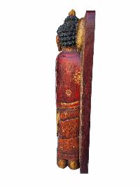 Buddhist Handmade Wooden Statue Of Sleeping Buddha, [painted]