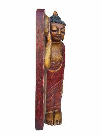 Buddhist Handmade Wooden Statue Of Sleeping Buddha, [painted]