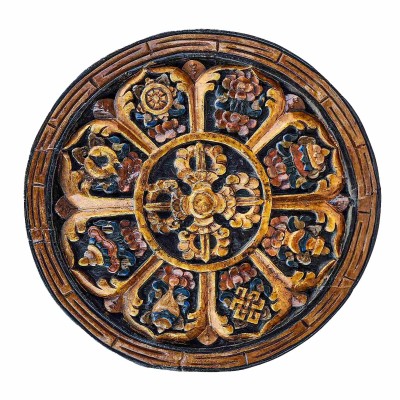 [traditional Tibetan], Ritual Wall Hanging Of Ashtamangala, [round Shape]