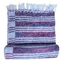 Tibet Shawl, Acrylic Woolen Blanket, With Multi Color Strip