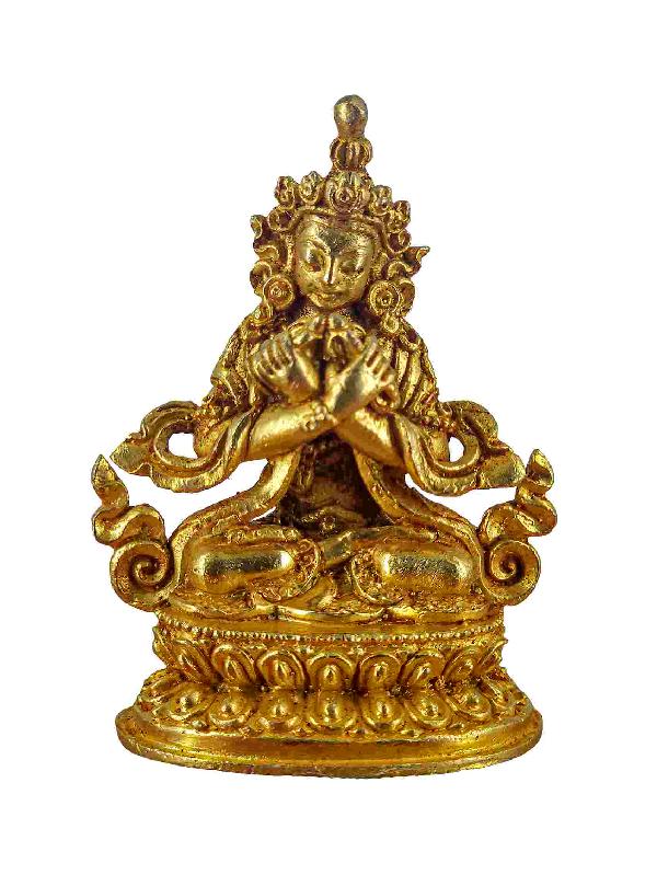 Buddhist Miniature Statue Of Vajradhara, [gold Plated]
