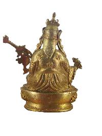 Buddhist Miniature Statue Of Padmasambhava [guru Rinpoche], [gold Plated]