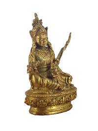 Buddhist Miniature Statue Of Padmasambhava [guru Rinpoche], [gold Plated]