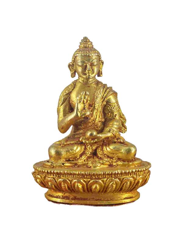 Buddhist Miniature Statue Of Amoghasiddhi Buddha, [gold Plated]