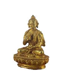 Buddhist Miniature Statue Of Amoghasiddhi Buddha, [gold Plated]