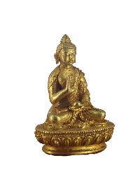 Buddhist Miniature Statue Of Amoghasiddhi Buddha, [gold Plated]